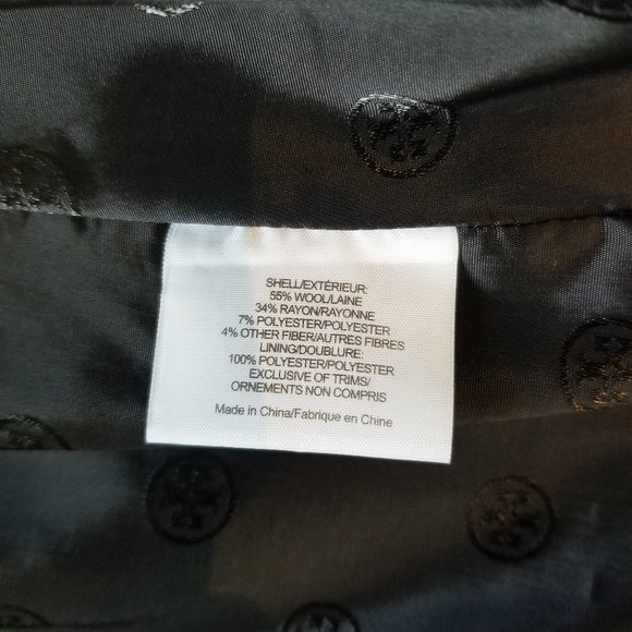 Tory Burch Metallic Black & Silver Shimmer Button Front Blazer Suit Jacket NWOT - Picture 10 of 10